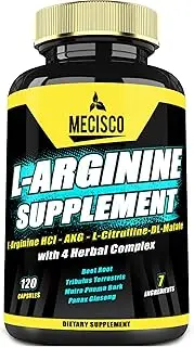 7in1 L-Arginine Capsules 9700mg - Nitric Oxide Booster - Support for Digestion & Immune System - Premium Formula with L-Arginine HCl, Beet Root, Panax Ginseng Root & more - 120 Capsules