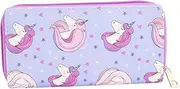 [Ipetboom] Unicorn Pattern Women's Long Zipper Bag Fashionable Coin Purse for Girls