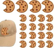 [Generic] 20PCS Cookie Embroidered Patches for Clothes, Adhesive Cookie Embroidered Cloth Sticker, Cute Cloth Patch Jean Patches, Multipurpose Embroidery Applique Food Patch for Jacket Hat Decoration