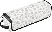 Gray Polka Dot Hair Tools Travel Bag with Heat Resistant Mat Large Capacity Hair Straighteners Organizer for Curling Iron Straightener Flat Hair Dryer Travel Bag for Hair Tools