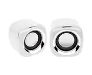 Computer Speakers, 5W PC Powered Speakers USB Speaker Monitor Speakers - White