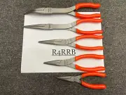 Snap-On Tools NEW 5 PIECE ORANGE Soft Grip LONG Neck Needle Nose Pliers Lot Set