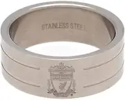 Liverpool FC Stripe Ring Large (UK Size: L) (Silver)