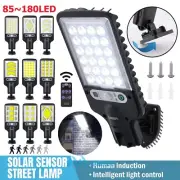 LINEBA Solar Power 85~180LED Lights PIR Motion Sensor Outdoor Security Wall Lamp