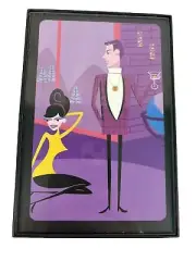 Shag Pink Panther Brunette Bee Hive Hair Martini Atomic 4 x 6 MCM Framed Print