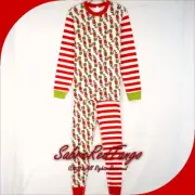 NWT HANNA ANDERSSON ORGANIC LONG JOHNS PAJAMAS DR SEUSS GRINCH MIX IT UP M