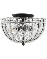 JONATHAN Y Designs Billie 12in Crystal Flower Metal/Acrylic LED Semi-Flush Mount