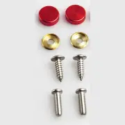 Set of 2 Aluminum Cap License Plate Frame Red Stainless Steel Screw Anti Rust (for: Volkswagen)