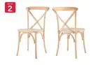 Set of 2 Matt Blatt Melrose Cross Back Dinning Chairs (Natural Beech/Board