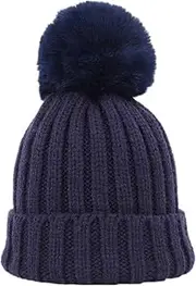 [YUN MENG] Knit Hat Child Autumn and Winter Keep Warm Unisex Any Size Head Comfortably (Color : Navy, Size : One Size)