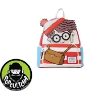 Where’s Waldo? - Waldo Cosplay 10” Faux Leather Mini Backpack "New"