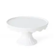Patterson 10" x 5.1" White Round Stoneware Cake Stand