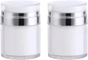 Airless Pump Jars Empty Acrylic Cream Container Empty Airless Pump Jar,2PCS E...