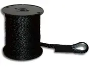 5/8" x 250' Solid Braid Nylon Anchor Line w/ Thimble - Black - Made in USA