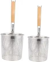 GRIRIW Stainless Steel Pasta Strainer Set Noodle Cooking Machine Colander Strainer and Pasta Basket Heat-Resistant