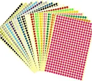 14 Sheets Sticky Coloured Dots Round Dot Labels Stickers Self Adhesive Circle Stickers Labels 16 Colors (10mm)