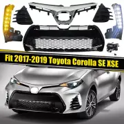 SE XSE Front Upper Lower Grille+LED Fog Lights Fit 2017 2018 2019 Toyota Corolla (for: Toyota)
