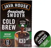 Java House Cold Brew Coffee Concentrate Single Serve Liquid Pods - 1.35 Fluid Ounces Each (Decaf, 12 Count)