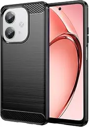 HEYUS Case for Oppo A60 5G /A40 /A40M /A3 /A3X 4G, Shock-Absorption Brushed Flexible Soft Carbon Fiber Protective Cover for Oppo A60 5G /A40 /A40M /A3 /A3X 4G- Black