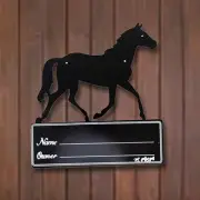 Horse Stall Name Plate Home Decor Gift Iron 9.8" x 10.6" Horse Sign for Barn