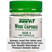 Bonvit Size 0 Empty Vege Capsules 140 Capsules