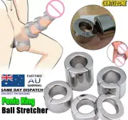 Stainless Steel Magnetic Testicle Sleeve Ball Stretcher Penis Cock Ring Erection