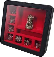 Forged Dice Co. RPG Character Shrine Display Case for Dice and Role Playing Game Miniatures - Includes Travel Dice Tray and Display Lid - Red