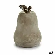 Decorative Figure Grey Cement Pear 15 x 20.5 x 15 Cm 6 Units