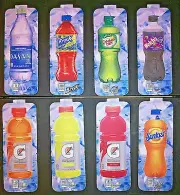 (8) Royal Vendors Chameleon CUSTOM 20 oz Bottle Vend Labels - Pepsi - Gatorade
