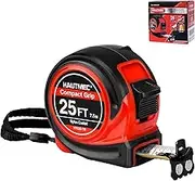 HAUTMEC Tape Measure 25Ft with Fraction 1/8,Double Side Metric and Inches Tape,Retractable Tape Measure,Magnetic Hook and Compact Case for Construction, Carpenter, Professionals HT0282-TM