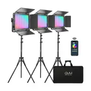 GVM 65W RGB Video Light with Bluetooth Control, 1300D LED Video Lighting Kit,...