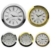 Round Mini Clock Insert Back Numerals Glass Stainless Steel Clock Insert
