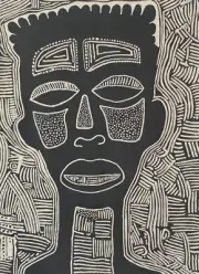 Contemporary Aboriginal Australian Art by Reece George, Acrylic on canvas 113x85