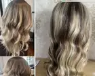 100% Human Hair Wig Brown Blonde Highlights 4x4 Lace Frontal Wavy Wig
