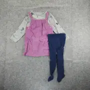 Carter's Baby Girl 3-Piece Tee & Jumper Set Purple NWT Size 24m