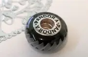 PANDORA | BLACK ZIG ZAG MURANO CHARM ✪NEW✪ 790601 RETIRED RARE GLASS ZIGZAGS USA