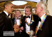 *5X7* PHOTO - BARACK OBAMA WITH LED ZEPPELIN AT KENNEDY CENTER HONORS (ZZ-570)