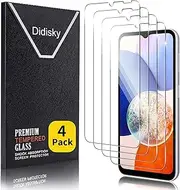 Didisky [4 Pack] Tempered Glass Screen Protector for Samsung Galaxy A14 4G,Galaxy A14 5G, Anti Scratch, 9H Hardness, No Bubbles, High Definition, Case Friendly, Transparent