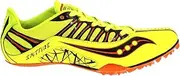 [Saucony] Mens Spitfire Running Spikes - Fluro Yellow Orange Black Shoes 12.5 Medium Sneaker