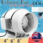 6/8" Inch Silent Fan Extractor Duct Hydroponic Inline Exhaust Industrial Vent