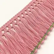 Tassel Fringe Trim, Navy Cotton Tassel Lace Trimming Tablecloth Sofa Curtains Apparel Hair Accessories DIY(Pink)