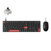 Lemokey X2 Full-Size Red Backlight Mechanical Keyboard - Brown Switch With M55 Mouse [KBKCX2C3]