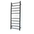 Radiant Matte Black 430 x 1100mm Round Non Heated Towel Rail BLTR430