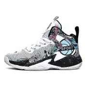 Kids Basketball Shoes Breathable Sneakers Boys Girls Sports Shoes 35 WhiteBlack