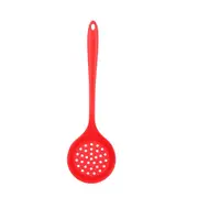 3Pcs Filter Spoon Colander Durable Heat Resistant Non-Stick Cooking Strainer Kitchen Tool Silicone Long Handle