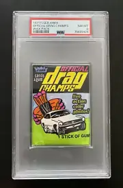 RARE 1971 Fleer AHRA OFFICIAL DRAG CHAMPS Wax Pack - PSA 8 - POP 5, None Higher