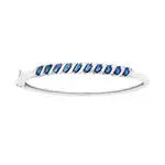 Silver Blue Ribbon 58x52mm Hinge Bangle in Blue