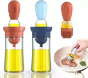 Oil Dispenser Bottle with Barbecue Brush - Oil Storage and Dispenser Container