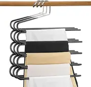 Vivva Pants Organizer Hangers 3 Packs, Multi-Layer Jeans Trouser Hanger, Space Saving Open –Ended Clothes Non Slip Closet Storage Organizer for Jeans Towels Scarves (Black)