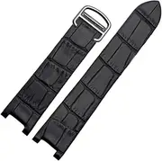 20 mm For Pasha De Cartier Leather Watch Band Strap Black Bracelet Belt